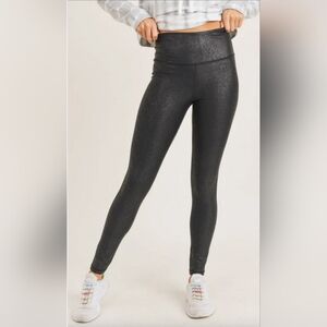 Black Shimmer Metallic Leggings